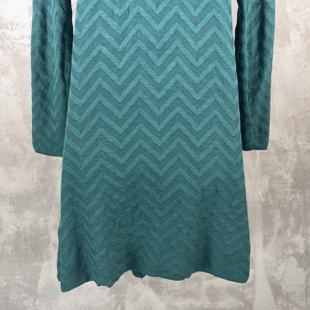 Anthropologie Moth Vergennes Chevron Texture Cardigan Womens Size Large Green - Picture 6 of 8